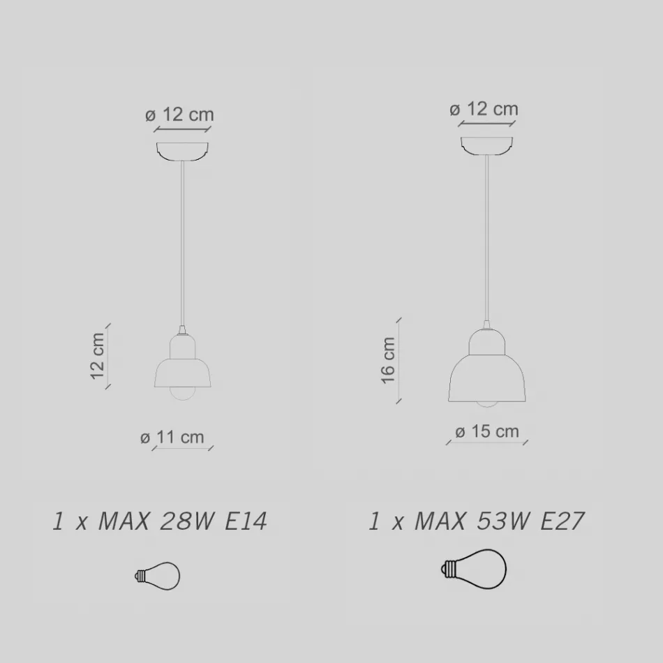 Lámpara de Suspensión en Diferentes Acabados y Tamaños Made in Italy - Berimbau viadurini