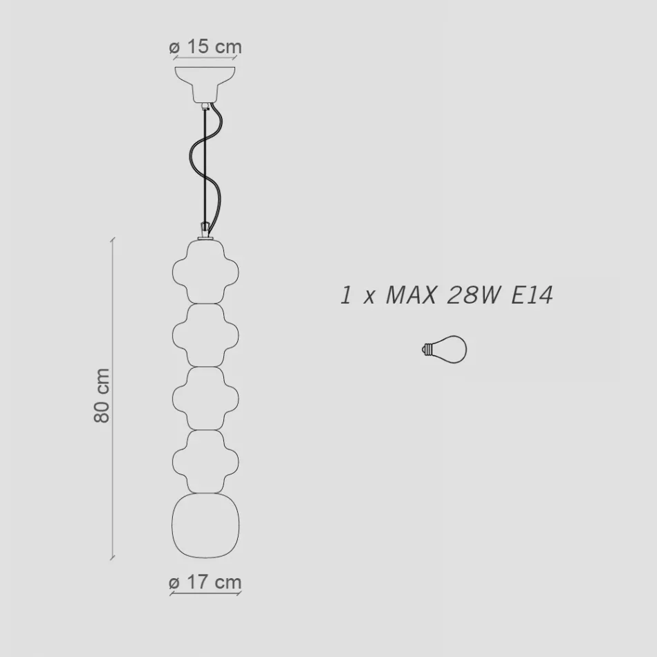 Lámpara de suspensión en diferentes colores Made in Italy - Copacabana viadurini