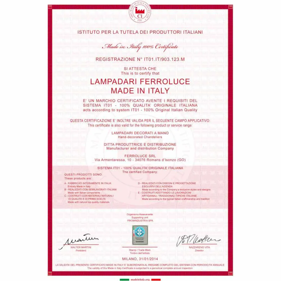 Lámpara antigua suspensión de hierro y cerámica Teresa Ferroluce viadurini