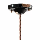 Lámpara de suspensión de hierro corten y cerámica Lois Ferroluce viadurini