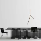 Lámpara de Suspensión en Madera Maciza en Diferentes Acabados Made in Italy - Orlov viadurini