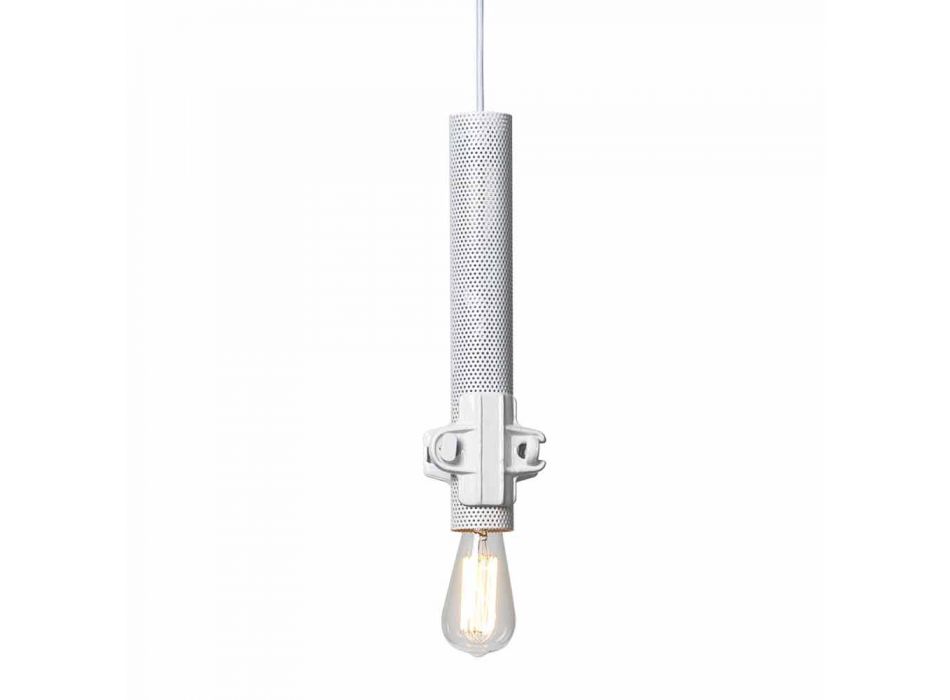 Lámpara de suspensión en metal blanco, antracita o dorado 2 tamaños - Meccasmo viadurini