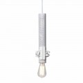 Lámpara de suspensión en metal blanco, antracita o dorado 2 tamaños - Meccasmo