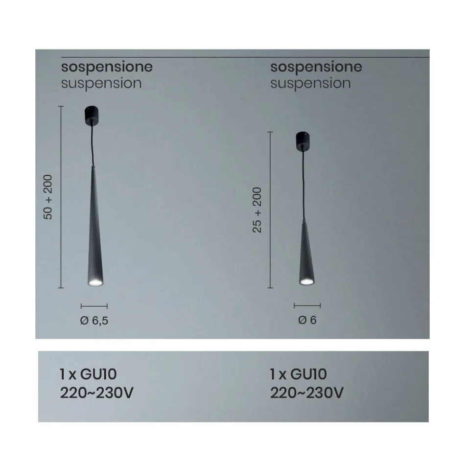 Lámpara de suspensión en metal blanco, negro o dorado 2 tamaños - Girotondo viadurini