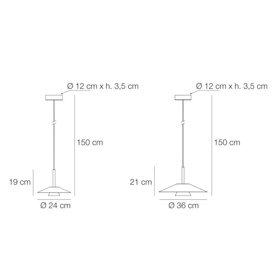 Lámpara colgante de metal Mira en varios acabados viadurini