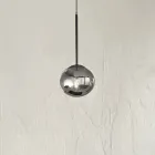 Lámpara de Suspensión en Metal Pintado y Vidrio Soplado - Ailanto viadurini