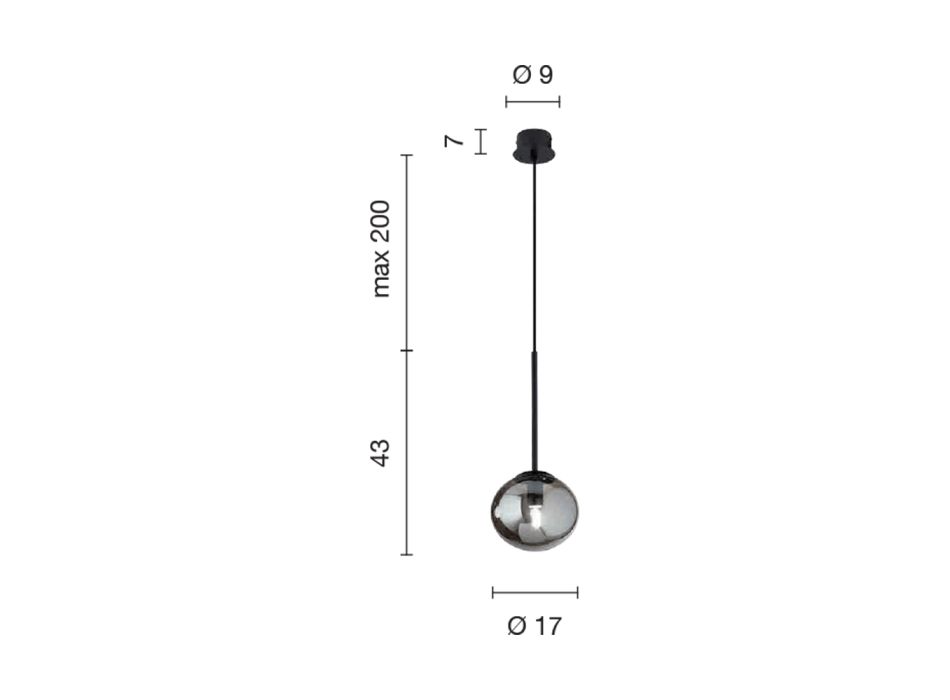 Lámpara de Suspensión en Metal Pintado y Vidrio Soplado - Ailanto viadurini