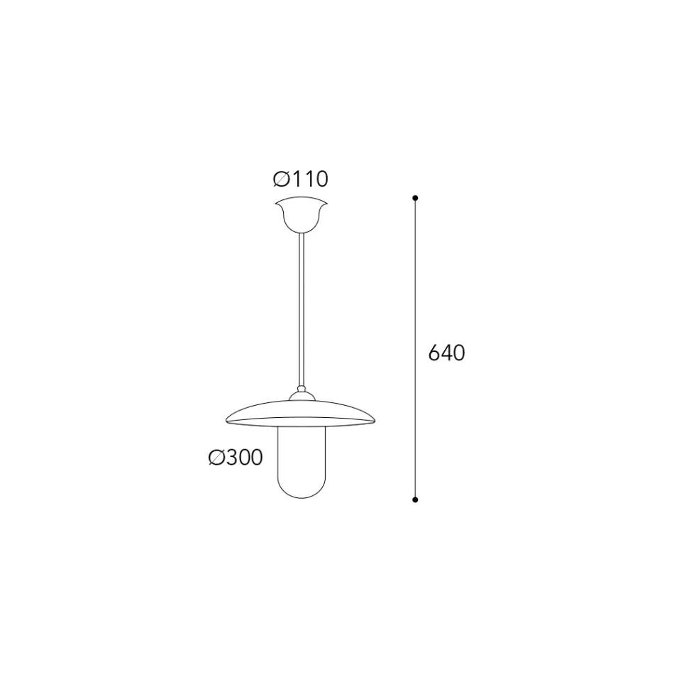 Lámpara colgante de latón, cristal e IP44 fabricada en Italia - Drago viadurini