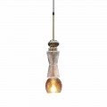 Lámpara de suspensión de cristal de Murano con decoración antigua Made in Italy - Missi