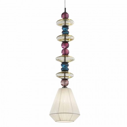 Lámpara colgante Venecia de vidrio, hecha a mano en Italia - Amilia viadurini