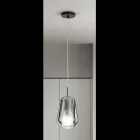 Lámpara colgante de cristal y alambre transparente fabricada en Italia - Trilly viadurini