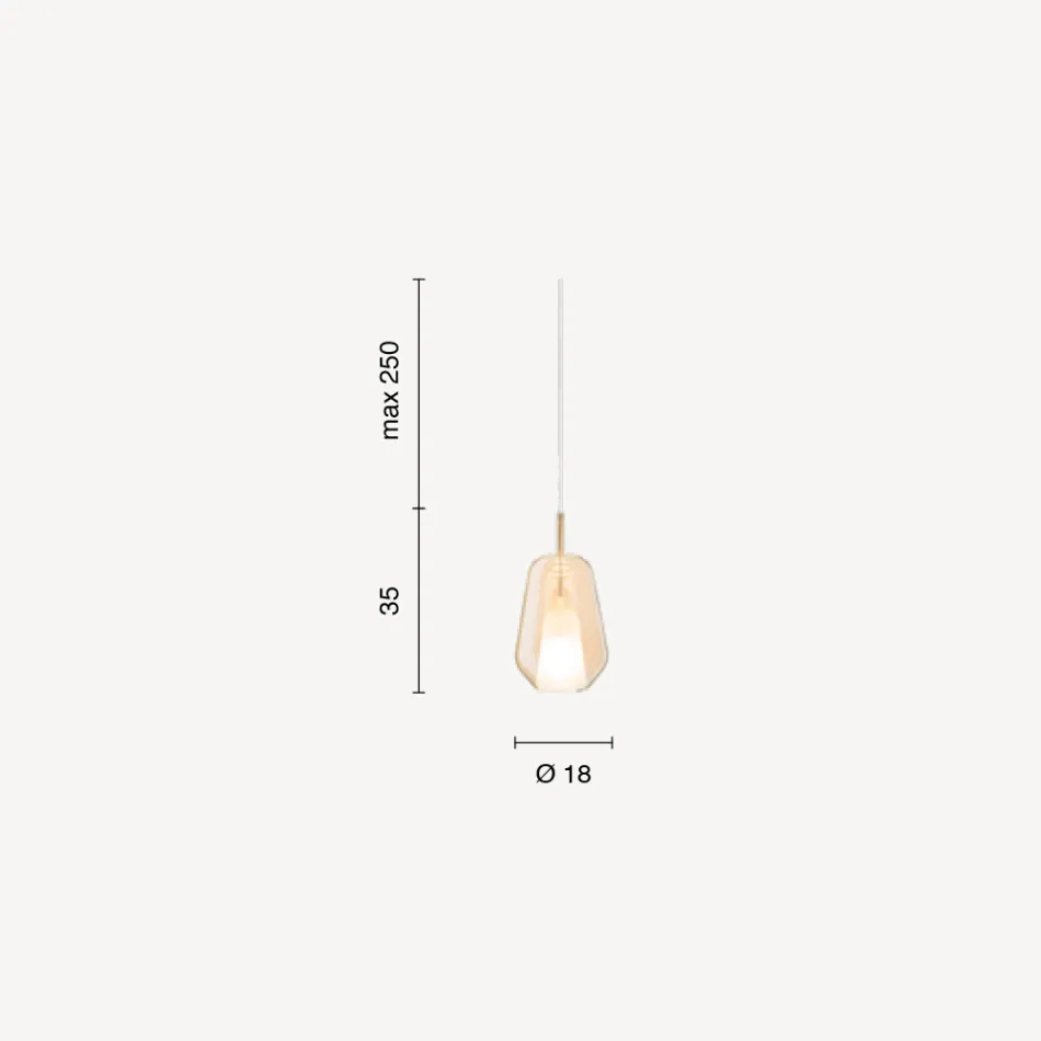 Lámpara colgante de cristal y alambre transparente fabricada en Italia - Trilly viadurini