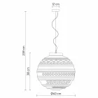 Lámpara de suspensión en vidrio blanco satinado en 2 tamaños de diseño - Morse viadurini