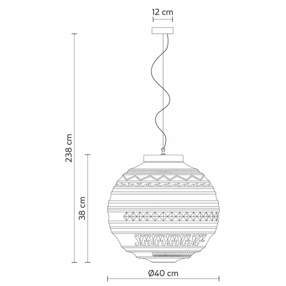 Lámpara de suspensión en vidrio blanco satinado en 2 tamaños de diseño - Morse viadurini