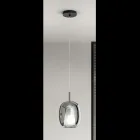 Lámpara colgante de cristal satinado y coloreada fabricada en Italia - Trilly viadurini