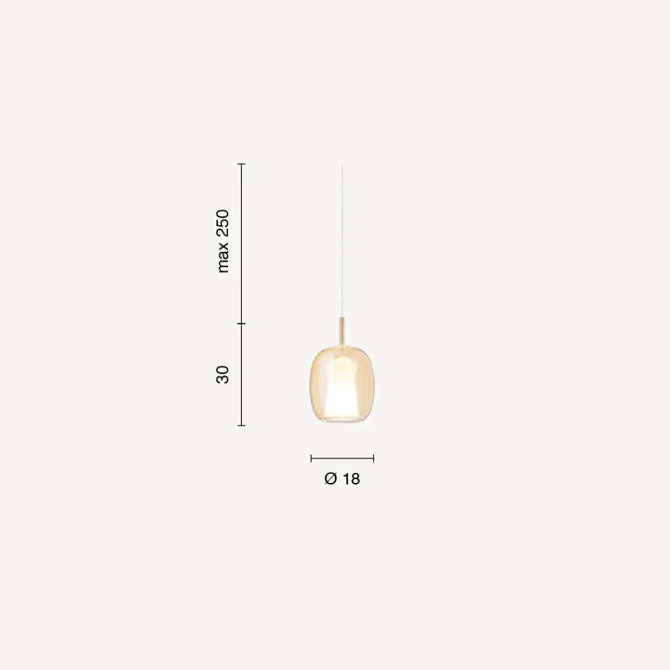 Lámpara colgante de cristal satinado y coloreada fabricada en Italia - Trilly viadurini