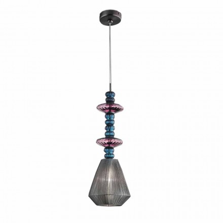 Lámpara de suspensión de vidrio veneciano hecha a mano Made in Italy - Amilia viadurini