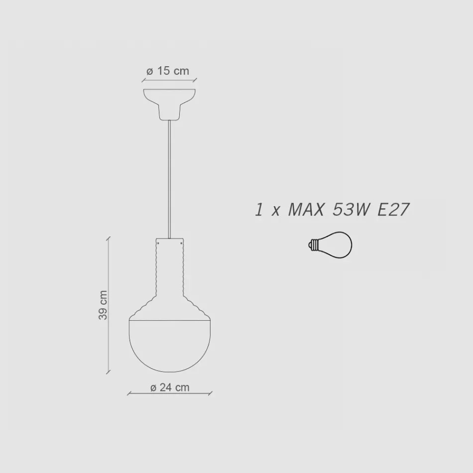 Lámpara colgante de vidrio pintado Made in Italy - Selaron viadurini