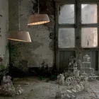 Lámpara de Suspensión en Fibra de Vidrio Blanca y Metal Elegante Diseño - Solar viadurini