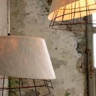 Lámpara de Suspensión en Fibra de Vidrio Blanca y Metal Elegante Diseño - Solar viadurini