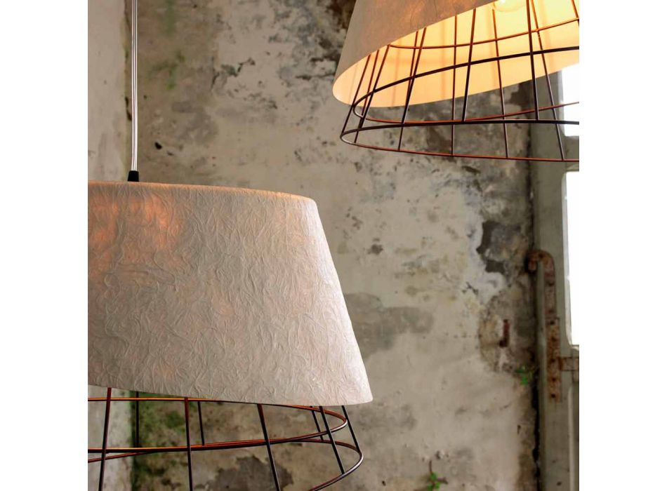 Lámpara de Suspensión en Fibra de Vidrio Blanca y Metal Elegante Diseño - Solar viadurini