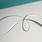 Lámpara Colgante Led en Metal Plateado, 2 Tamaños Diseño Moderno - Lumino viadurini