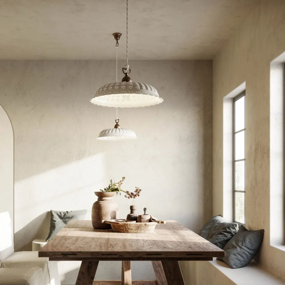 Liberty lámpara de suspensión de cerámica Ø42 Anita Il Fanale viadurini