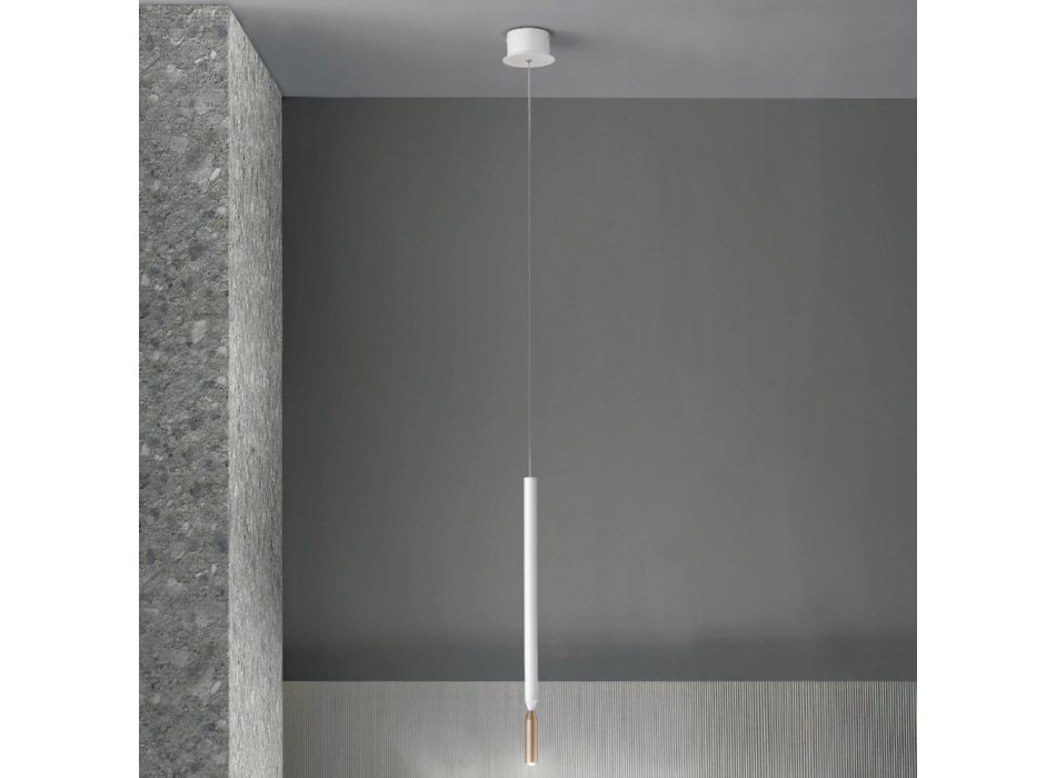 Lámpara de suspensión moderna con luz LED en metal pintado - Alerce viadurini