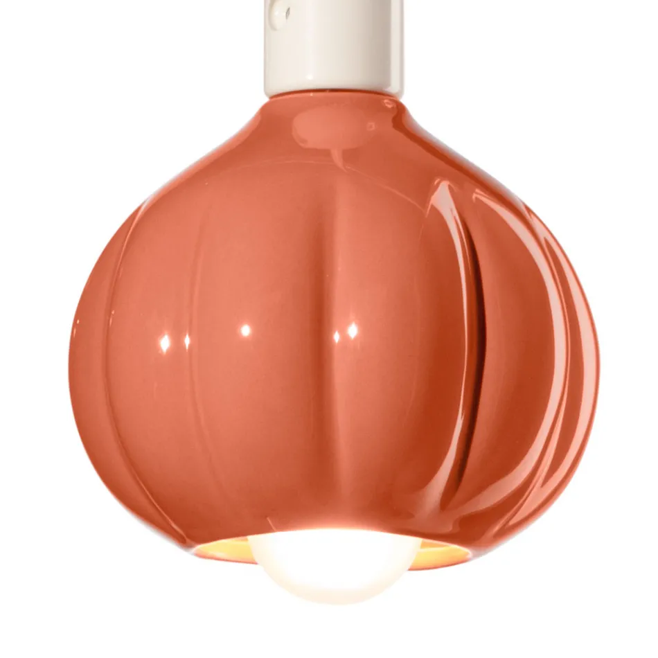 Lámpara colgante moderna en cerámica coloreada Made in Italy - Afoxe viadurini