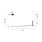 Lámpara de Suspensión Horizontal en Metal y Detalle en Símil Piel - Ciprés viadurini