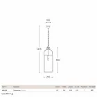 Lámpara de techo cuadrado con 1 bronce luz y cristal Aida viadurini