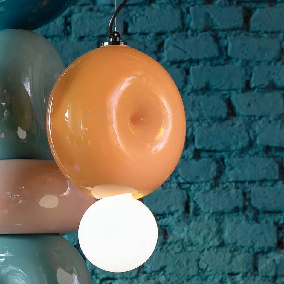 Lámpara de suspensión redonda de cerámica Made in Italy - Bumbum viadurini