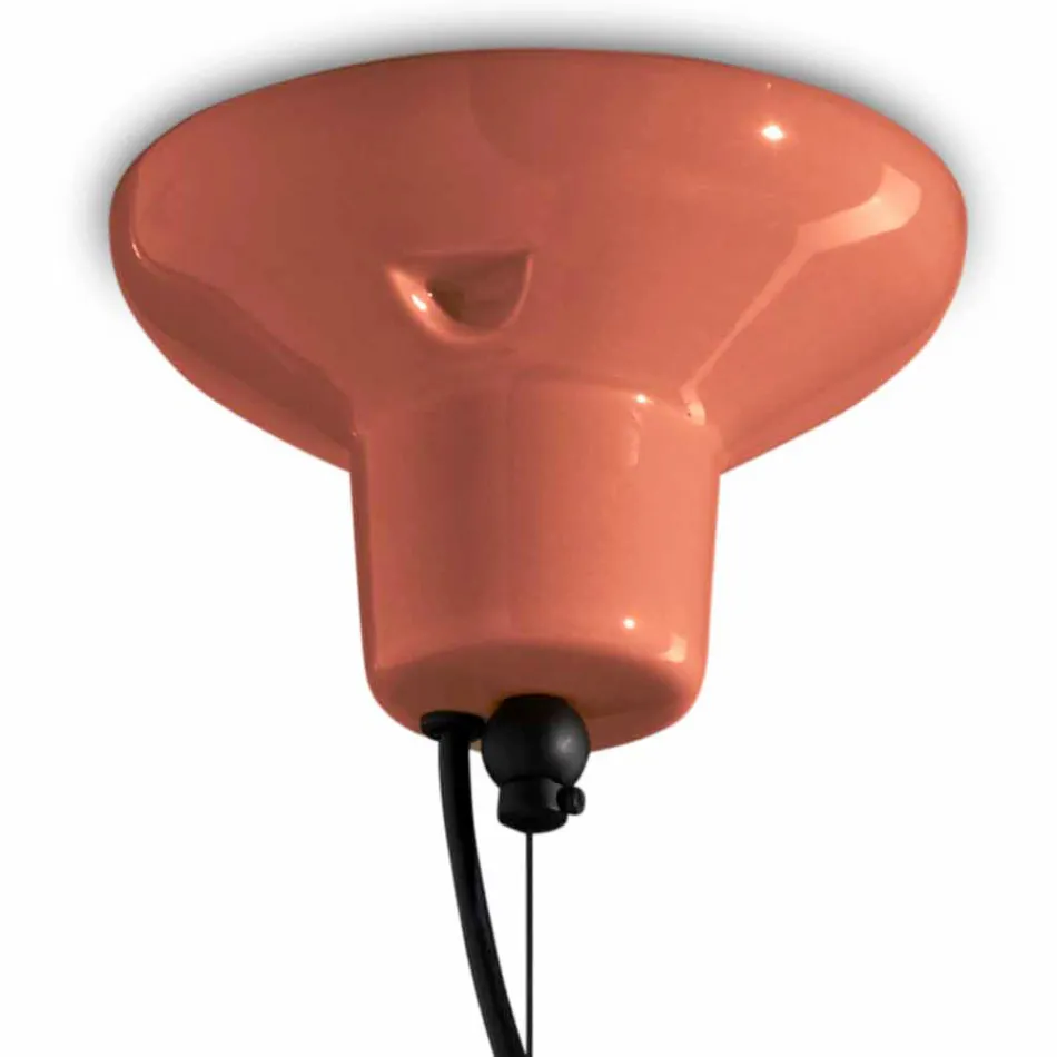 Lámpara de suspensión redonda de cerámica Made in Italy - Bumbum viadurini