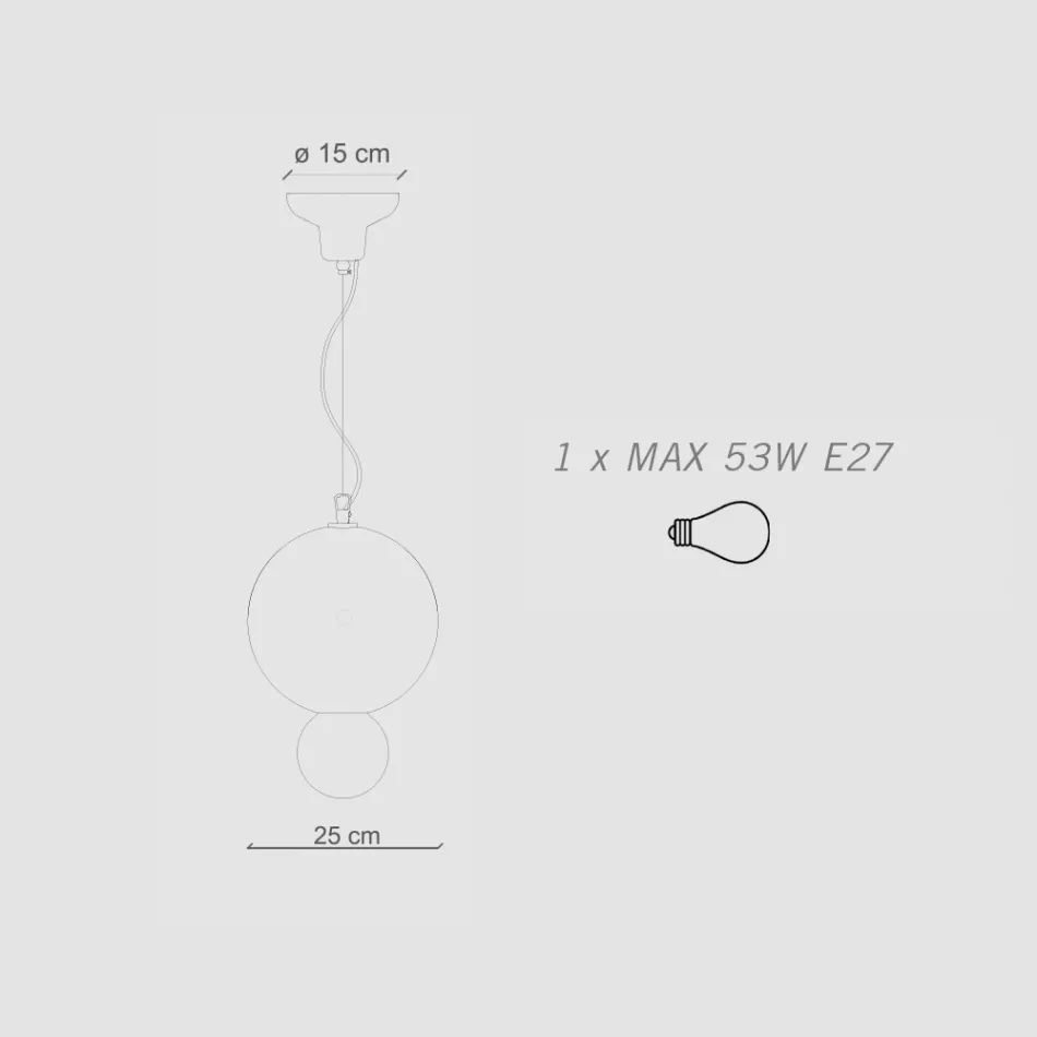 Lámpara de suspensión redonda de cerámica Made in Italy - Bumbum viadurini