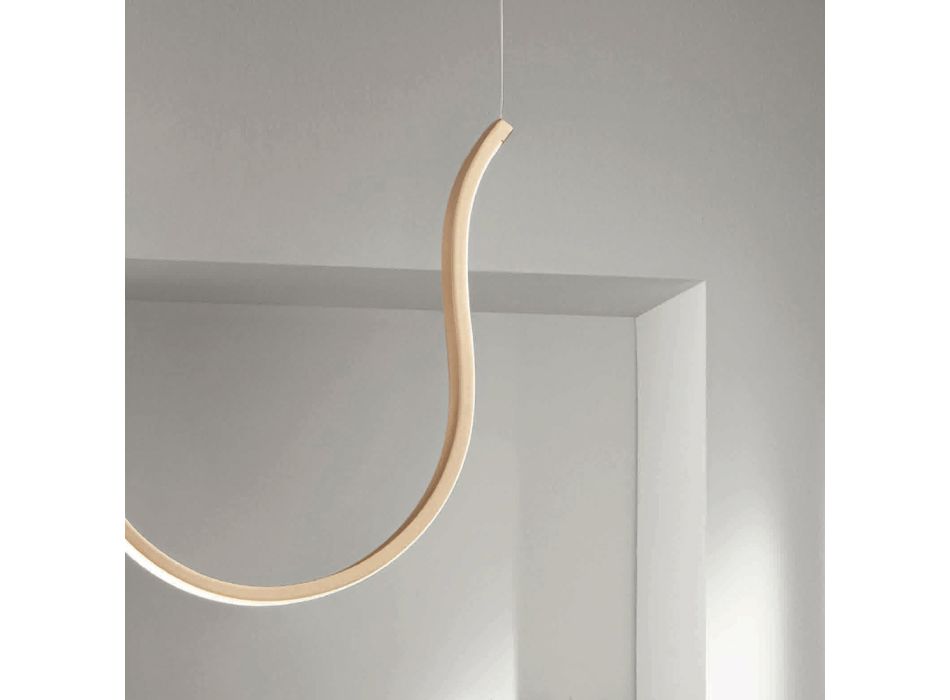 Lámpara de Suspensión Individual con Luz LED en Metal Pintado - Abeto viadurini