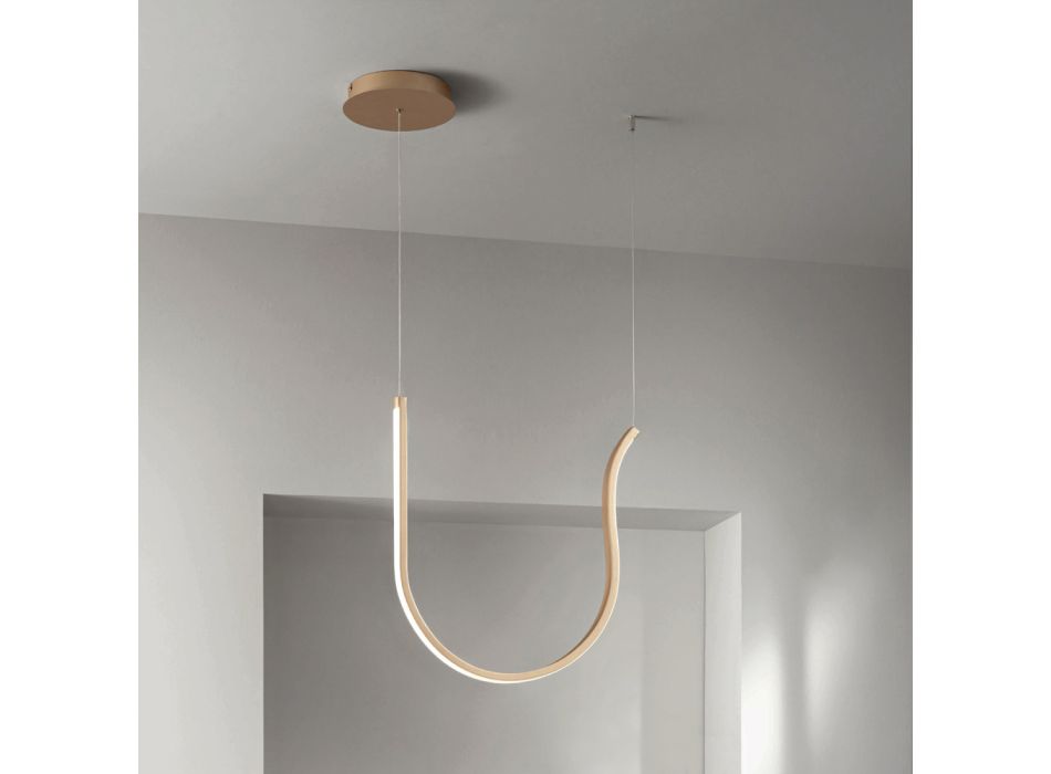 Lámpara de Suspensión Individual con Luz LED en Metal Pintado - Abeto viadurini