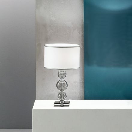 Lámpara de pie clásica en vidrio artesanal italiano y metal - Memore viadurini