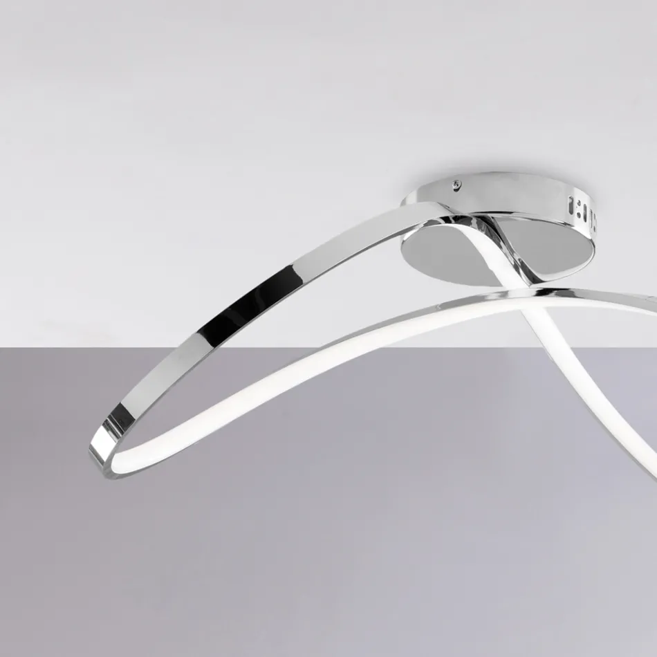 Lámpara de cristal y metal hecha a mano ideal para salones y dormitorios – Apollo viadurini