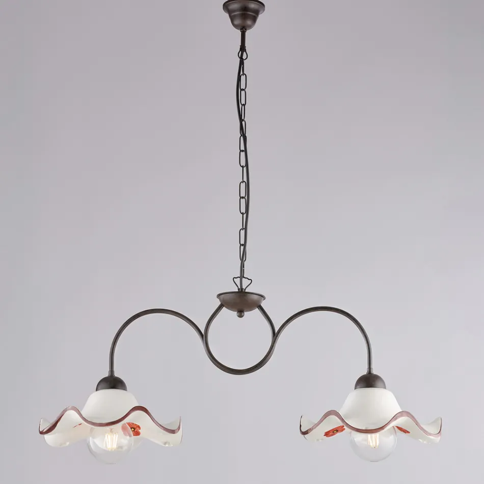 Lámpara de cristal y metal artesanal hecha en Italia para salón y dormitorio - Merope viadurini