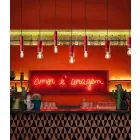 Lámpara de suspensión cilíndrica de cerámica coloreada Made in Italy - Ferroluce Pi viadurini