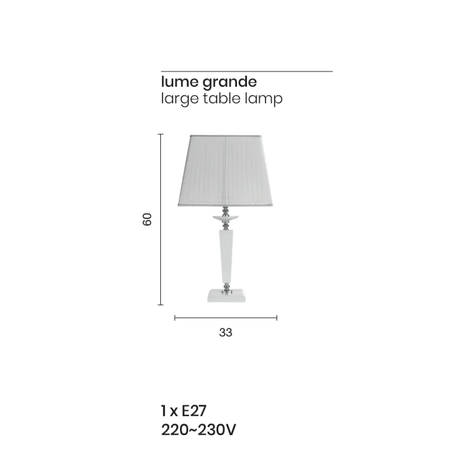 Lámpara y pantalla clásica italiana hecha a mano con soporte de vidrio - Malasia viadurini