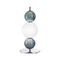 Lámpara de mesa de tres luces de cristal y metal, fabricada en Italia - Lumira