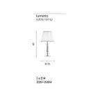 Lámpara de Soporte Clásica en Metal Dorado, Cristal y Pantalla - Similo viadurini