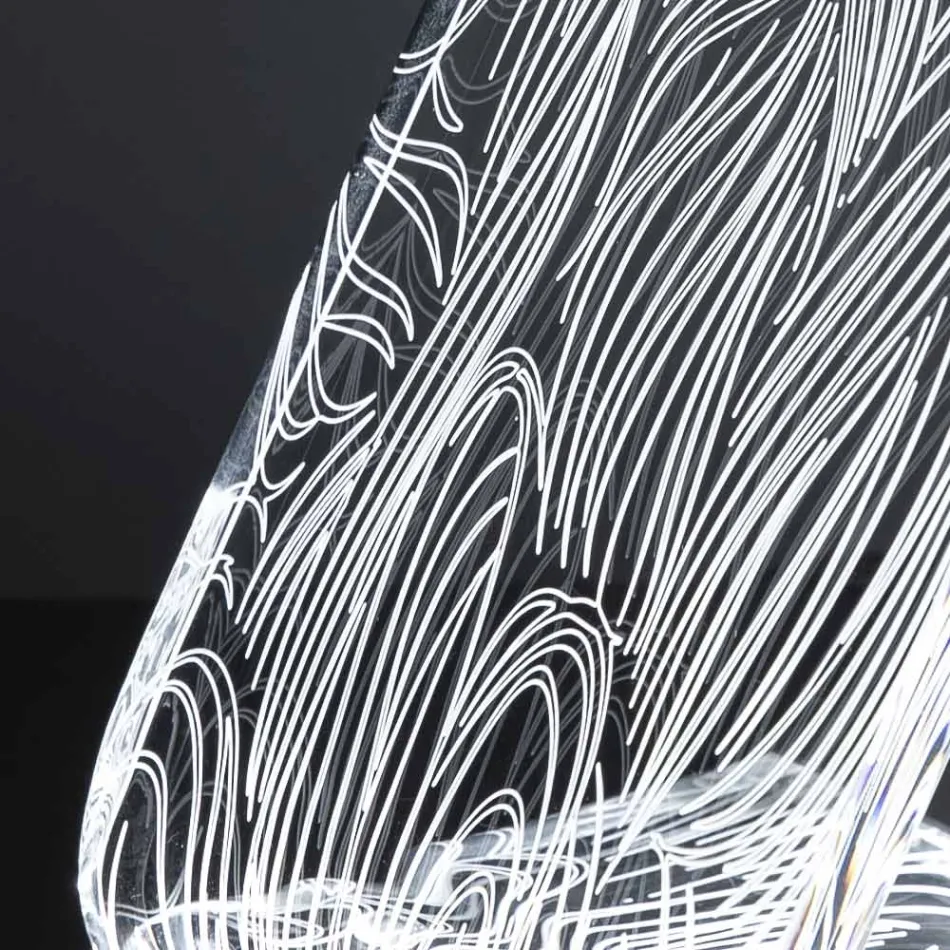 Lámpara de Pie LED Cristal Acrílico Decoración Láser - Possett viadurini