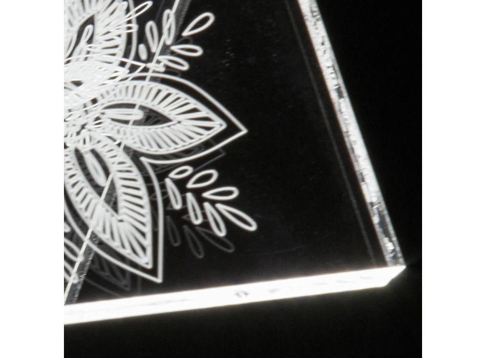Lámpara de Pie LED Cristal Acrílico Decoración Láser - Possett viadurini