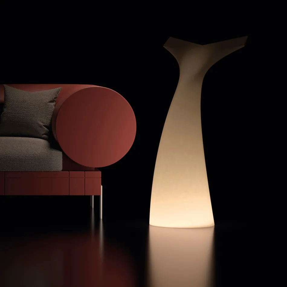Coda - Lámpara de exterior bicolor de polietileno fabricada en Italia viadurini