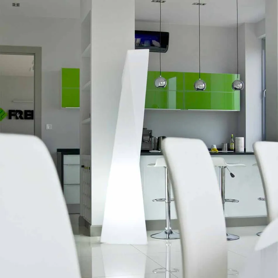 Lámpara de exterior Prisma Slide Manhattan luminosa blanca fabricada en Italia. viadurini