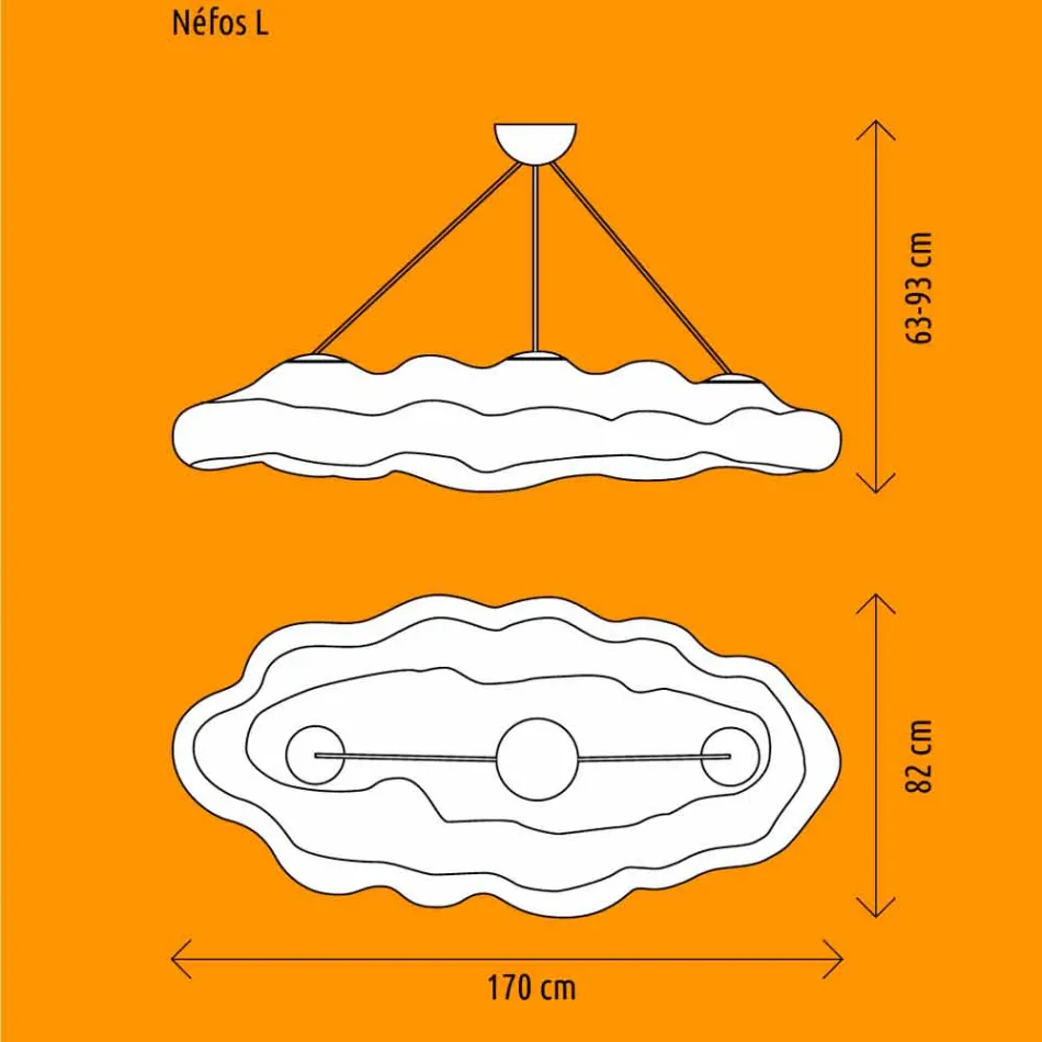 Lámpara de suspensión de diseño para exteriores en polietileno - Nefos by Myyour viadurini