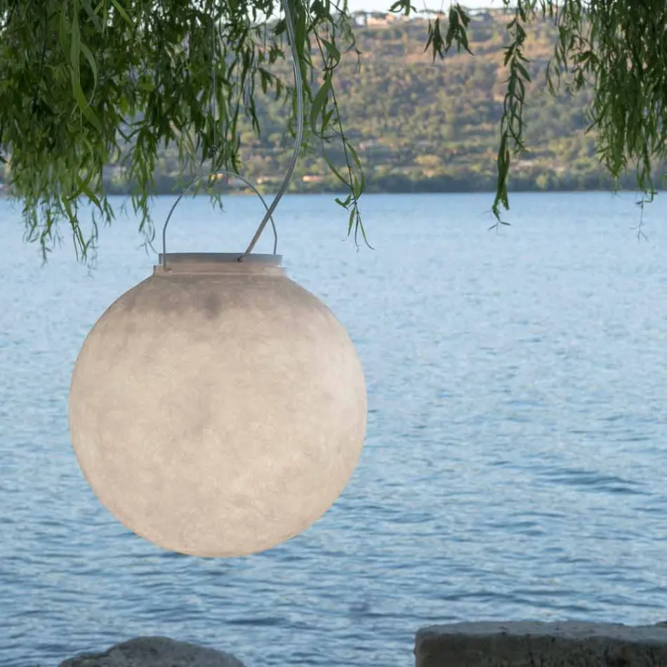 Lámpara de suspensión exterior In-es.artdesign Luna Out en nebulita viadurini