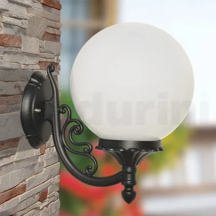 Lámpara de exterior de aluminio con esfera acrílica opal - Trovaantracita viadurini